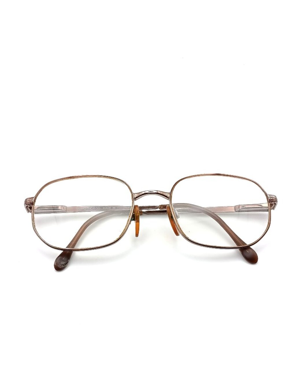 Vintage Luxottica Metal Frame Glasses 1278 Made In Italy Rectangular Shape 53-19